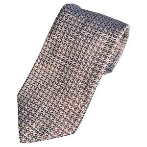 Brooks Brothers 346‎ Pure Silk Necktie Brown Geometric Men's Fashion